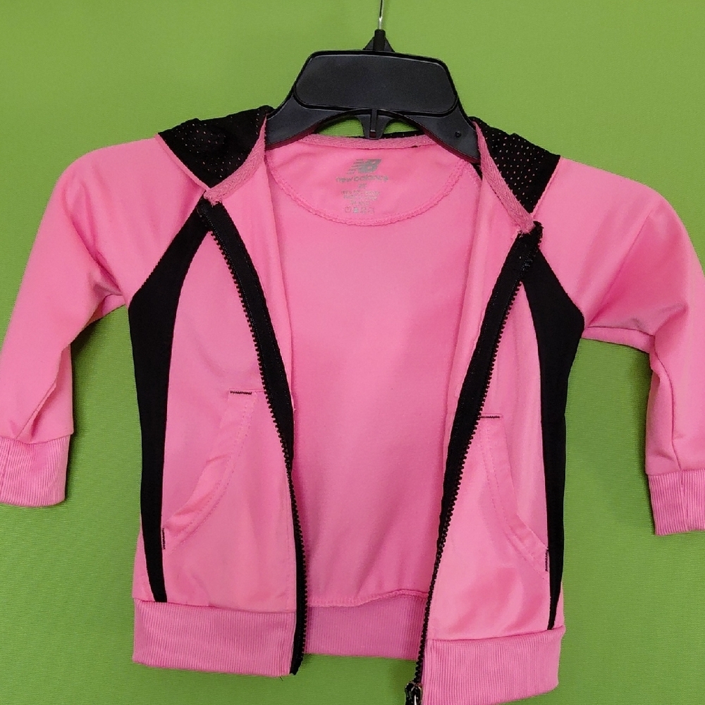 New Balance Pink and Black Zip-Up Girl's Jacket, 2T - Picture 5 of 6